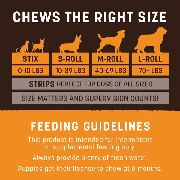 Show full view: Earth Animal No-Hide Stix Long Lasting Natural Rawhide Alternative Chicken Recipe Chew Dog & Cat Treat Sticks, 20 count slide 4 of 6