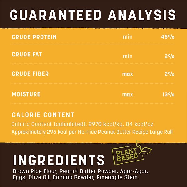 Show full view: Earth Animal No-Hide Large Rolls Long Lasting Natural Rawhide Alternative Peanut Butter Vegetarian Recipe Chew Dog Treats, 3 count slide 5 of 6