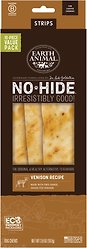 Earth Animal No-Hide Strips Thin Natural Rawhide Alternative Venison Recipe Chew Dog Treats, 10 count