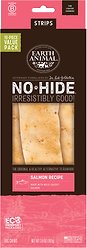 Earth Animal No-Hide Strips Thin Natural Rawhide Alternative Salmon Recipe Chew Dog Treats, 10 count