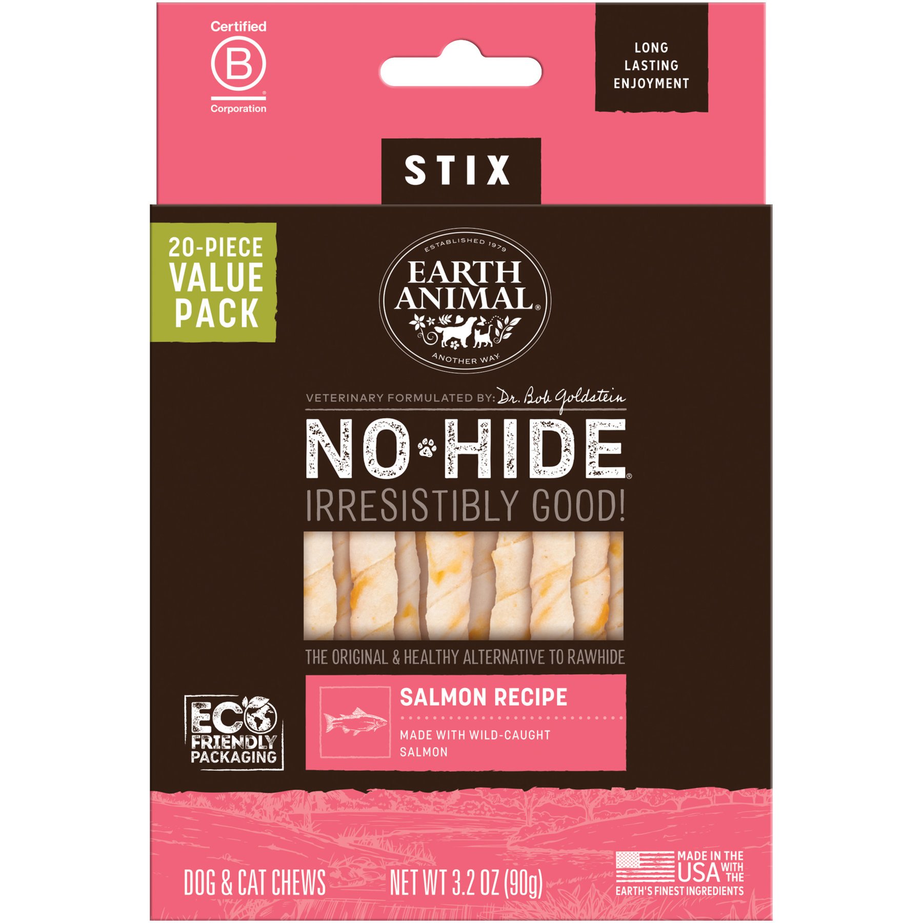 EARTH ANIMAL No-Hide Stix Long Lasting Natural Rawhide Alternative