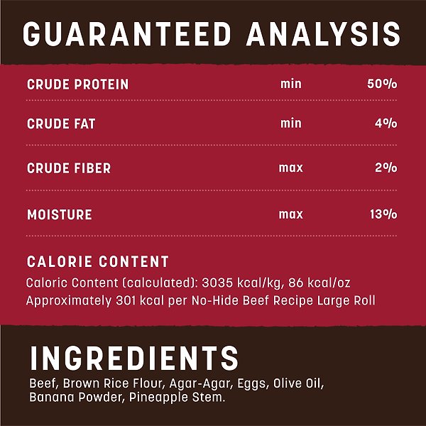 Show full view: Earth Animal No-Hide Large Rolls Long Lasting Natural Rawhide Alternative Beef Recipe Chew Dog Treats, 3 count slide 5 of 6