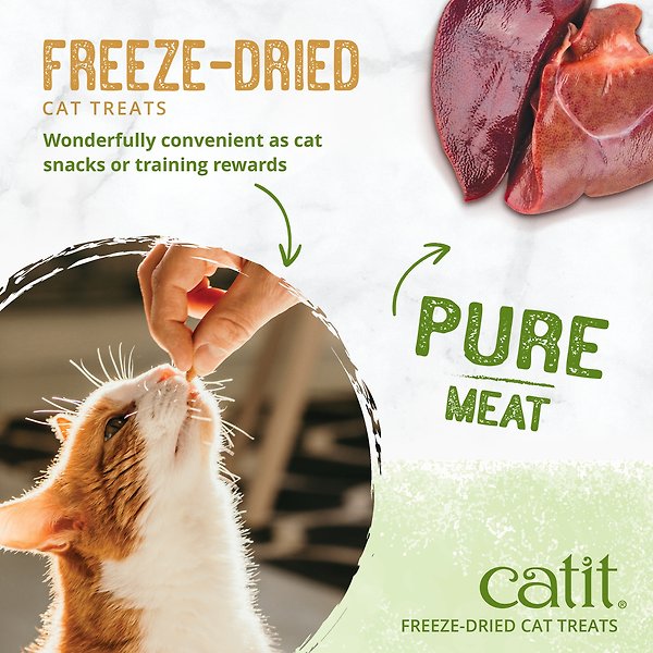 Show full view: Catit Raw Freeze-Dried Duck & Chicken Liver Cat Treats, 28.4-g bag slide 6 of 7