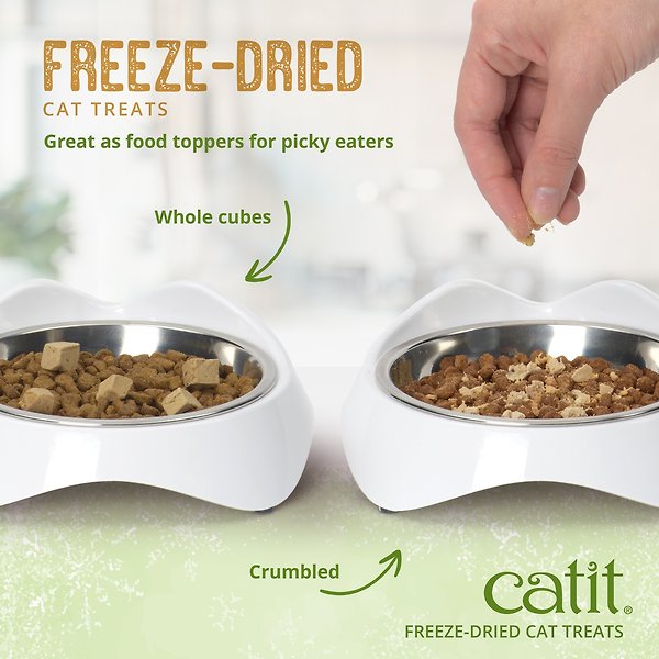 Show full view: Catit Raw Freeze-Dried Duck & Chicken Liver Cat Treats, 28.4-g bag slide 4 of 7