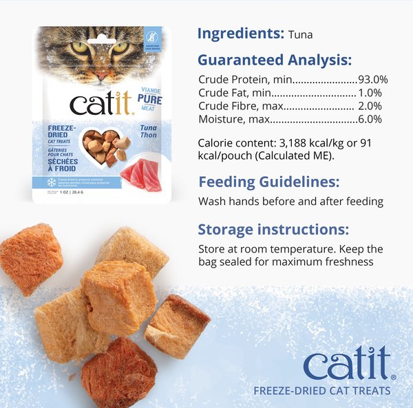 Show full view: Catit Raw Freeze-Dried Tuna Cat Treats, 28.4-g bag slide 7 of 8