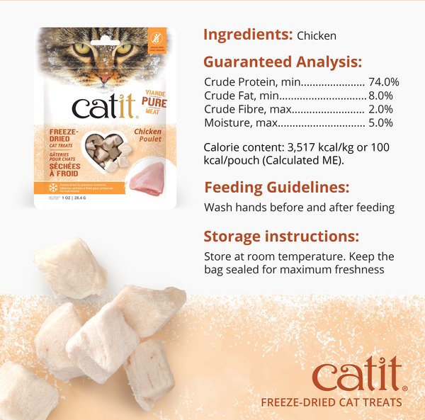 Show full view: Catit Raw Freeze-Dried Chicken Cat Treats, 28.4-g bag slide 7 of 8