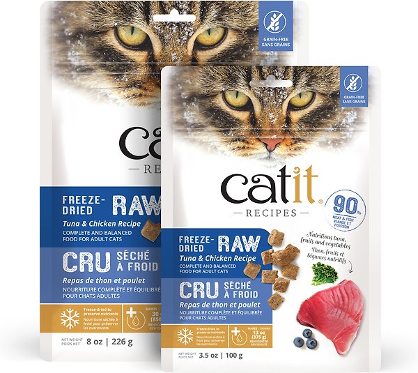 Show full view: Catit Recipes Raw Tuna & Chicken Freeze-Dried Cat Food, 226-g bag slide 4 of 8