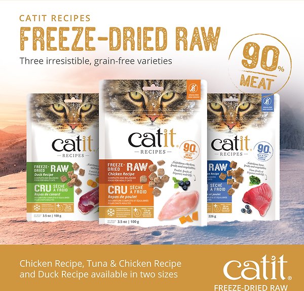Show full view: Catit Recipes Raw Duck Freeze-Dried Cat Food, 100-g bag slide 9 of 9