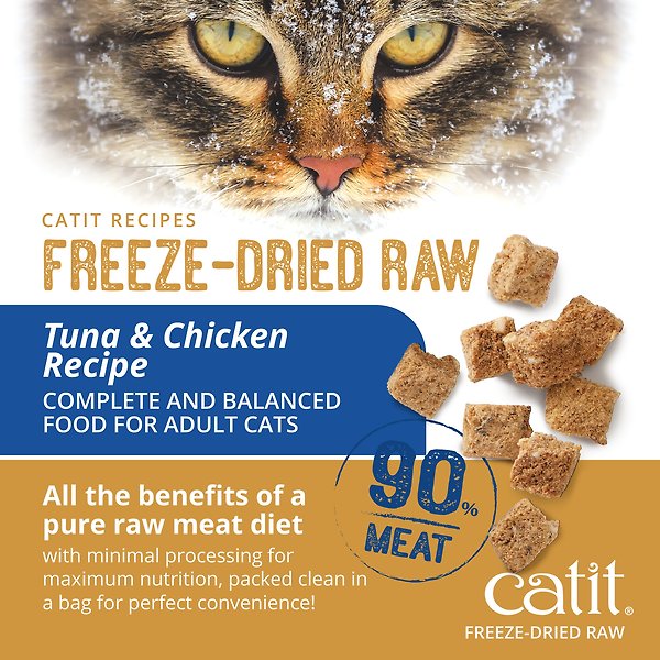 Show full view: Catit Recipes Raw Tuna & Chicken Freeze-Dried Cat Food, 226-g bag slide 3 of 8