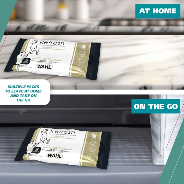 Show full view: Wahl Oatmeal Mitt Dog Grooming Wipes, 24 count slide 6 of 7