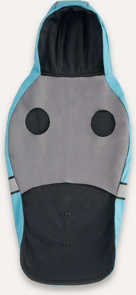 Show full view: Goo-eez Reflective Hooded Waterproof Dog Raincoat, Baby Blue/Grey, X-Large slide 3 of 4