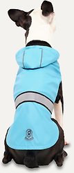 Goo-eez Reflective Hooded Waterproof Dog Raincoat, Baby Blue/Grey, X-Large