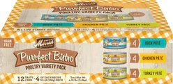 Merrick Purrfect Bistro Poultry Recipes Variety Pack Grain-Free Wet Cat Food, 156-g, case of 12