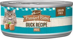 Merrick Purrfect Bistro Grain-Free Wet Cat Food Duck Recipe Pate, 156-g can, case of 24