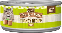 Merrick Purrfect Bistro Grain-Free Turkey Pate Canned Cat Food, 156-g, case of 24