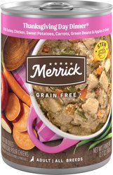 Merrick Grain-Free Wet Dog Food Thanksgiving Day Dinner, 360-g can, case of 12