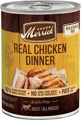 Merrick Grain-Free Wet Dog Food Real Chicken Recipe, 360-g can, case of 12