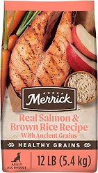 Merrick Healthy Grains Real Salmon & Brown Rice Recipe with Ancient Grains Dry Dog Food, 5.44-kg bag