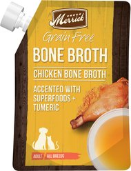 Merrick Chicken Bone Broth Grain-Free Wet Dog Food Topper, 454-g pouch