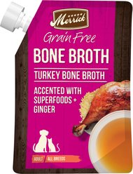 Merrick Turkey Bone Broth Grain-Free Wet Dog Food Topper, 454-g pouch