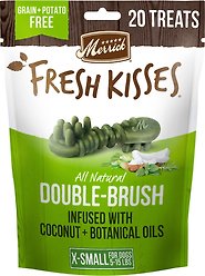 Merrick Fresh Kisses Infused with Coconut Oil & Botanicals Extra Small Dental Dog Treats, 20 count