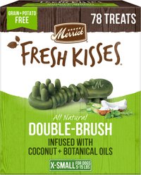 Merrick Fresh Kisses Infused with Coconut Oil & Botanicals Extra Small Dental Dog Treats, 78 count