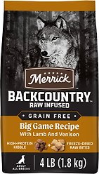 Merrick Backcountry Raw Infused Grain-Free Big Game Recipe Freeze-Dried Dog Food, 1.81-kg bag