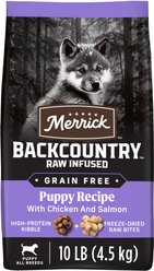 Merrick Backcountry Raw Infused Grain-Free Puppy Recipe Freeze-Dried Dog Food, 4.54-kg bag