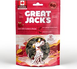 Great Jack's Big Bitz Liver & Cranberry Recipe Grain-Free Dog Treats, 7-oz bag