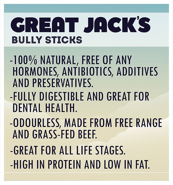Show full view: Great Jack's Canada Made Bully Sticks Dog Treats, 5-7-in, 6 count slide 4 of 8