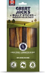 Great Jack's Canada Made Bully Sticks Dog Treats, 5-7-in, 6 count