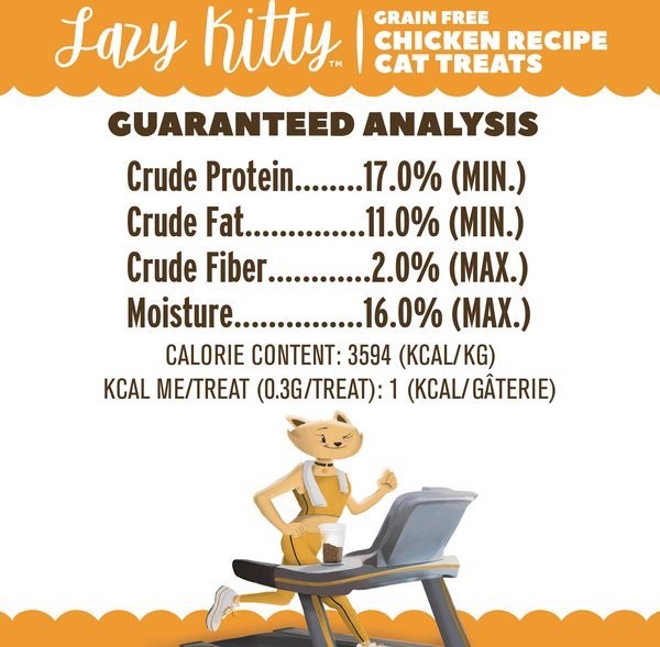 Show full view: Lazy Kitty Chicken Recipe Air-Dried Grain-Free Cat Treats, 3-oz bag slide 5 of 5