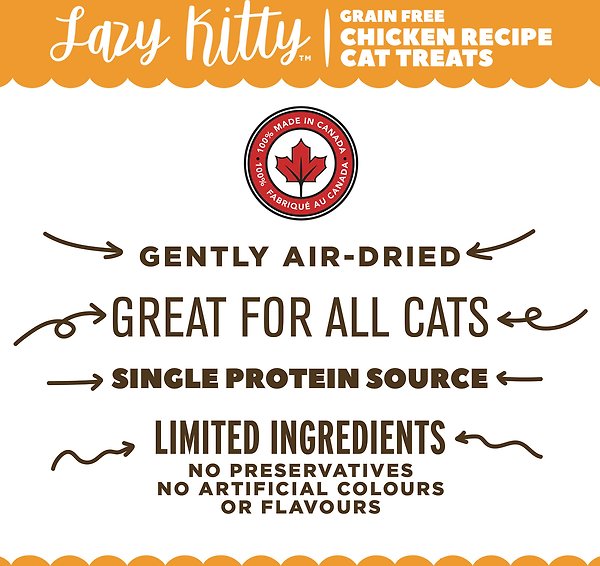 Show full view: Lazy Kitty Chicken Recipe Air-Dried Grain-Free Cat Treats, 3-oz bag slide 3 of 5