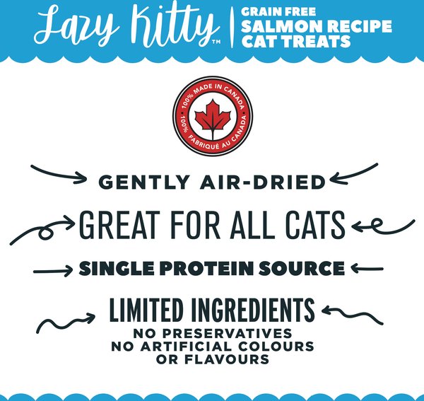 Show full view: Lazy Kitty Salmon Recipe Air-Dried Grain-Free Cat Treats, 3-oz bag slide 3 of 5