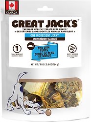 Great Jack's Air Dried Cod Skin Chew Cubes Dog Treats, 5.8-oz bag
