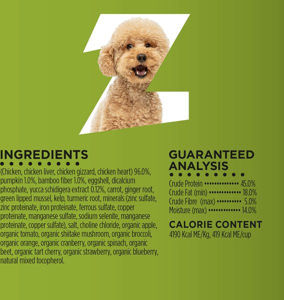 Show full view: Zeal Canada Grain-Free Gently Air-Dried Chicken Recipe Dog Food, 1-kg bag slide 6 of 7