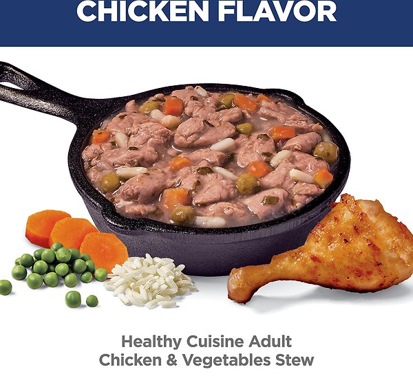 Show full view: Hill's Science Diet Adult Healthy Cuisine Chicken & Vegetables Stew Wet Dog Food, 2.8-oz pouch, case of 24 slide 4 of 9