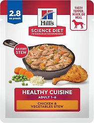 Hill's Science Diet Adult Healthy Cuisine Chicken & Vegetables Stew Wet Dog Food, 2.8-oz pouch, case of 24