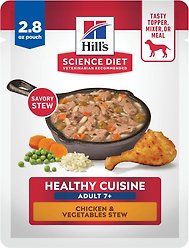 Hill's Science Diet Mature Adult Healthy Cuisine Chicken & Vegetables Stew Wet Dog Food, 2.8-oz pouch, case of 24