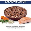Show in main carousel: Hill's Science Diet Kitten Sensitive Stomach & Sensitive Skin Salmon & Vegetables Stew Wet Cat Food, 2.8-oz pouch, case of 24 slide 4 of 9