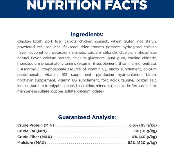 Show full view: Hill's Science Diet Adult Perfect Weight Vegetables and Chicken Stew Wet Cat Food, 2.8-oz pouch, case of 24 slide 9 of 9