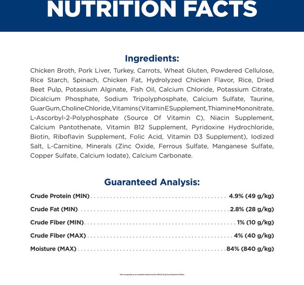 Show full view: Hill's Science Diet Adult Urinary Hairball Control Turkey & Vegetable Stew Wet Cat Food, 2.9-oz can, case of 24 slide 9 of 9