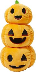 Frisco Halloween Jack-o-Lantern Tower Bottle Cruncher Plush Squeaky Dog Toy, Medium/Large