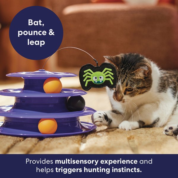 Show full view: Frisco Halloween Cat Tracks Cat Toy, Spider & Pumpkin with Feathers & Silvervine/Catnip slide 5 of 7