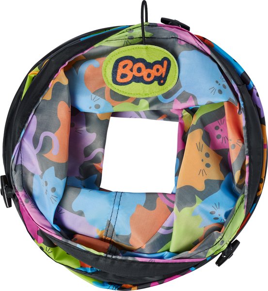 Show full view: Frisco Halloween Foldable Play Tunnel Cat Toy with Catnip, Colorful Ghost Cats slide 3 of 7