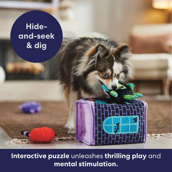 Show full view: Frisco Halloween Monster House Hide & Seek Puzzle Plush Squeaky Dog Toy, Small/Medium slide 6 of 9