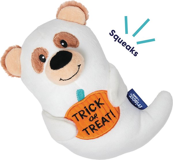 Show full view: Frisco Halloween Ghost Bear Plush Squeaky Dog Toy, Medium slide 4 of 7