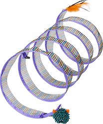 Frisco Halloween Spiral Tunnel Cat Toy with Feathers, Silvervine & Catnip