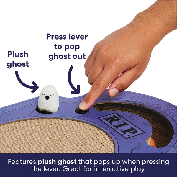 Show full view: Frisco Halloween Tombstone Interactive Cardboard Pop-Up Scratcher Cat Toy with Silvervine & Catnip slide 4 of 7