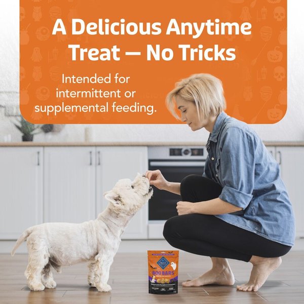 Show full view: Blue Buffalo Boo Bars Pumpkin & Cinnamon Crunchy Dog Treats, 11-oz bag slide 4 of 8